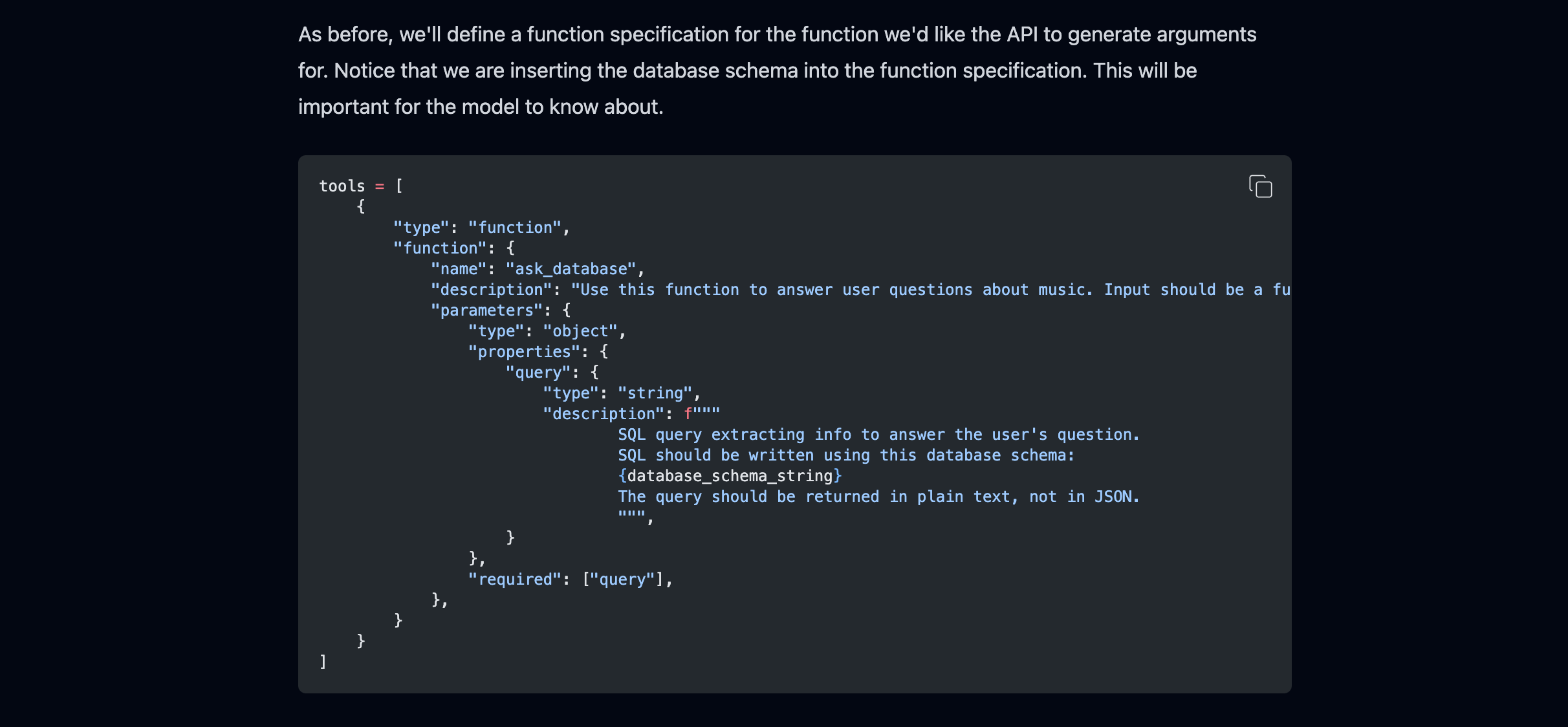 openai docs on function calling